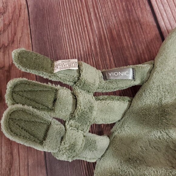 Vionic Snooze Womens Size 6 Green Terrycloth Slip On Slippers Sandals Shoes - Picture 8 of 15